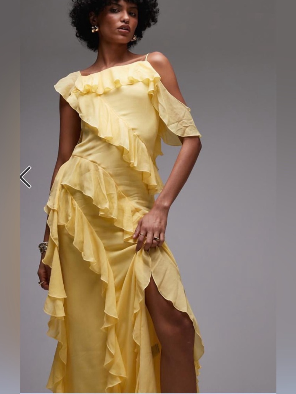 & Other Stories Yellow Ruffled Maxi Dress